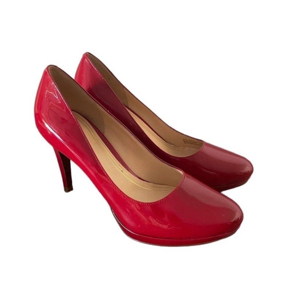 Cole Haan Chelsea Red Patent Leather Nike Air Platform Pumps Heels 7.5B